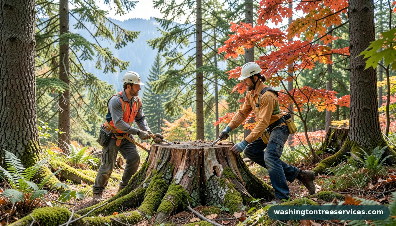 how to make tree stumps rot faster - certified arborists at work in Washington
