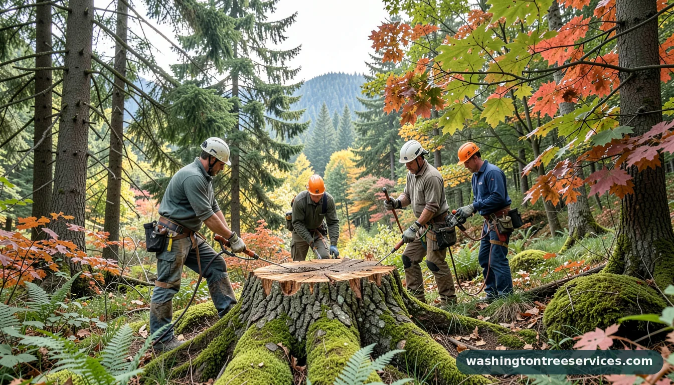 how to make tree stumps rot faster - completed tree work by Washington Tree Services