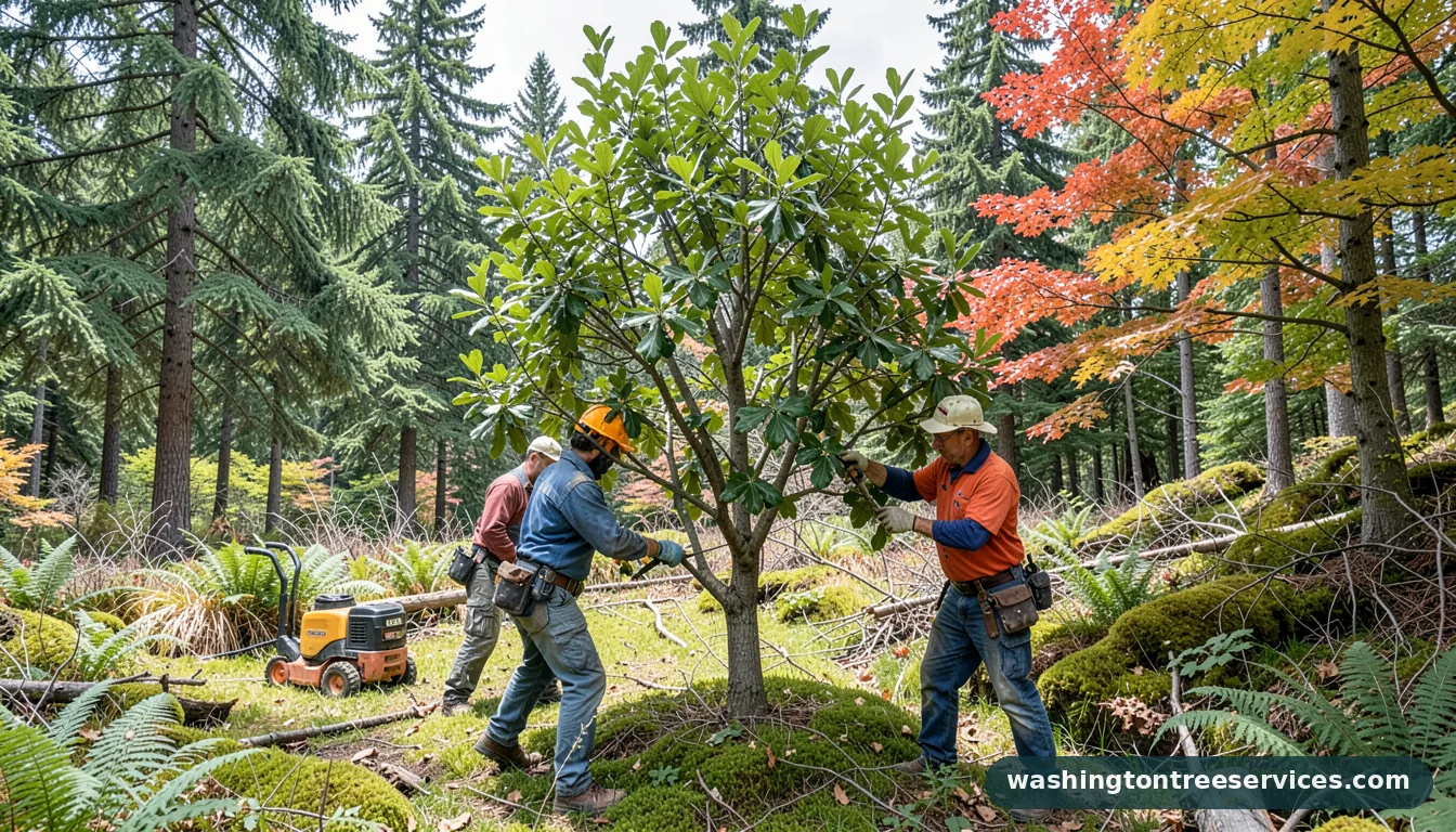 Certified arborists handling how to prune a camphor tree in Washington how to prune a camphor tree - certified arborists at work in Washington