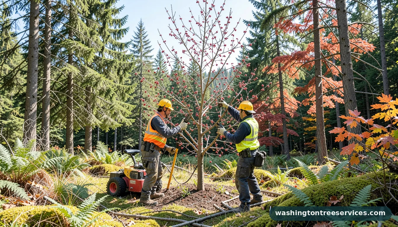 Certified arborists handling how to prune a cherry tree that is too tall in Washington how to prune a cherry tree that is too tall - certified arborists at work in Washington