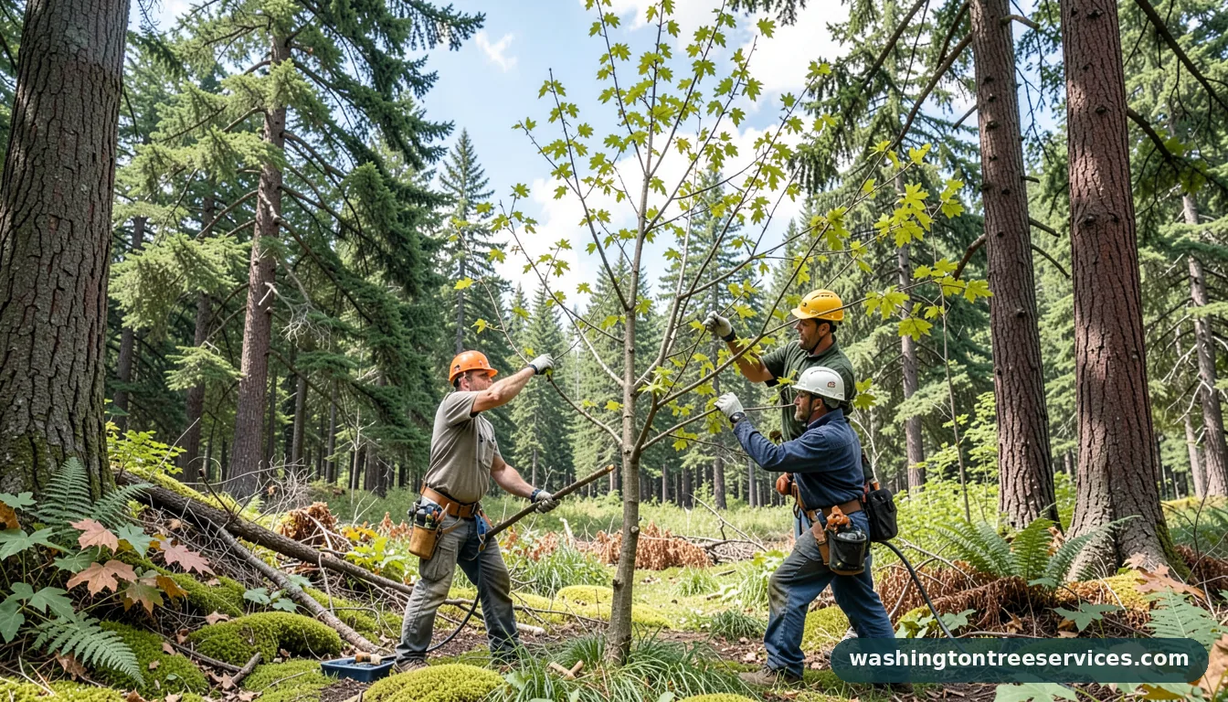Completed how to prune a cherry tree that is too tall project by Washington Tree Services how to prune a cherry tree that is too tall - completed tree work by Washington Tree Services