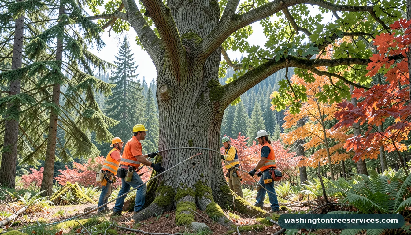 how to prune a large oak tree - certified arborists at work in Washington