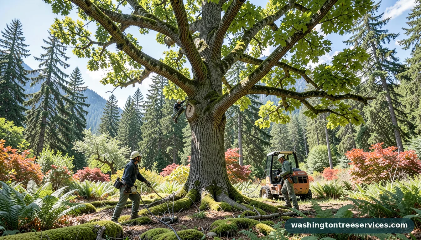 how to prune a large oak tree - completed tree work by Washington Tree Services
