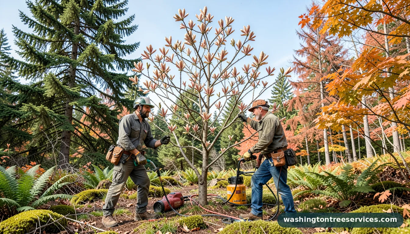 how to prune a magnolia tree - certified arborists at work in Washington