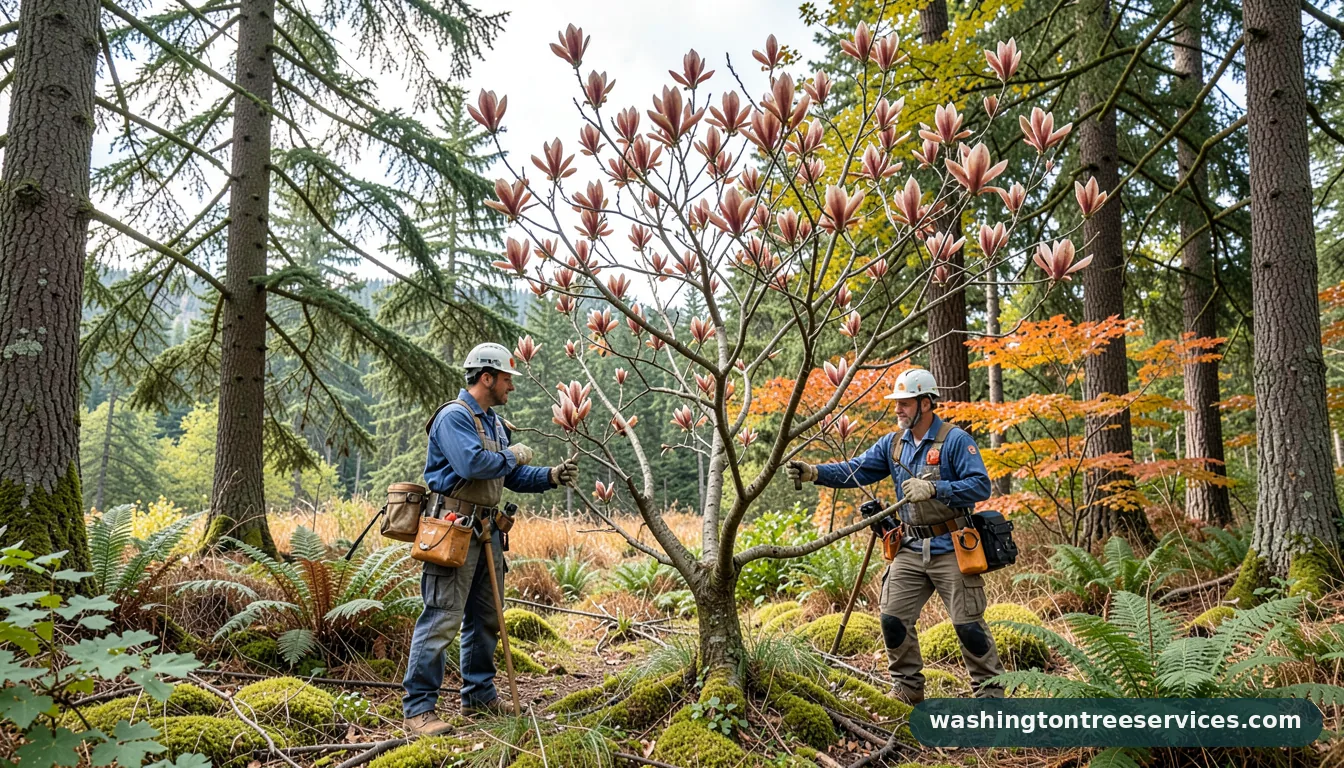 how to prune a magnolia tree - tree service equipment and crew in Washington