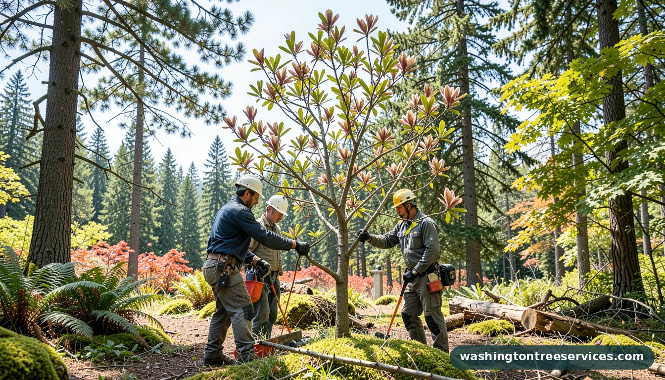 how to prune a magnolia tree - completed tree work by Washington Tree Services