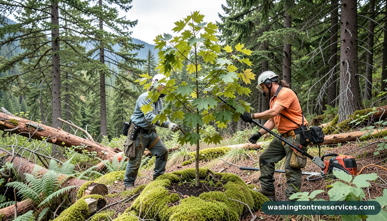 Certified arborists handling how to prune a maple tree to keep it small in Washington how to prune a maple tree to keep it small - certified arborists at work in Washington