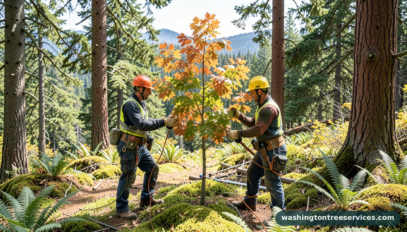 Professional equipment for how to prune a maple tree to keep it small in Washington how to prune a maple tree to keep it small - tree service equipment and crew in Washington