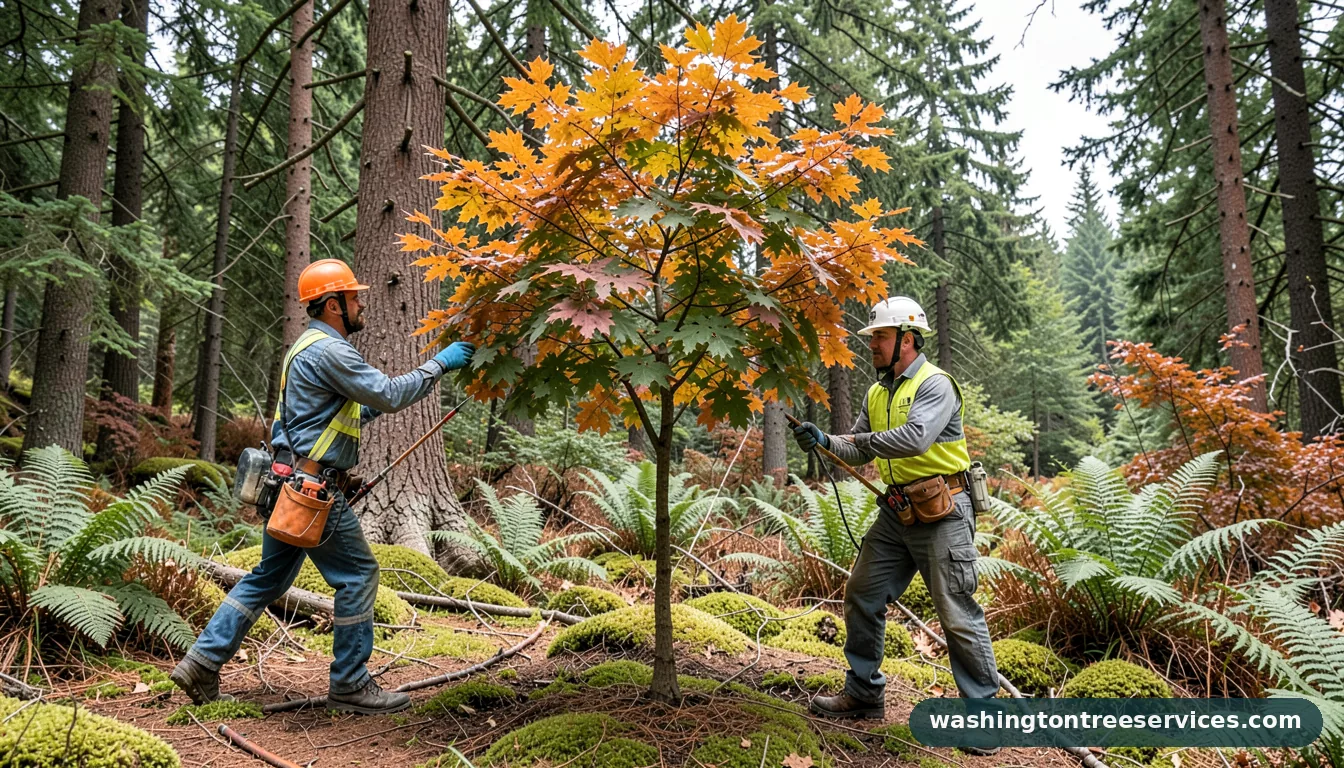 Professional equipment for how to prune a maple tree in Washington how to prune a maple tree - tree service equipment and crew in Washington