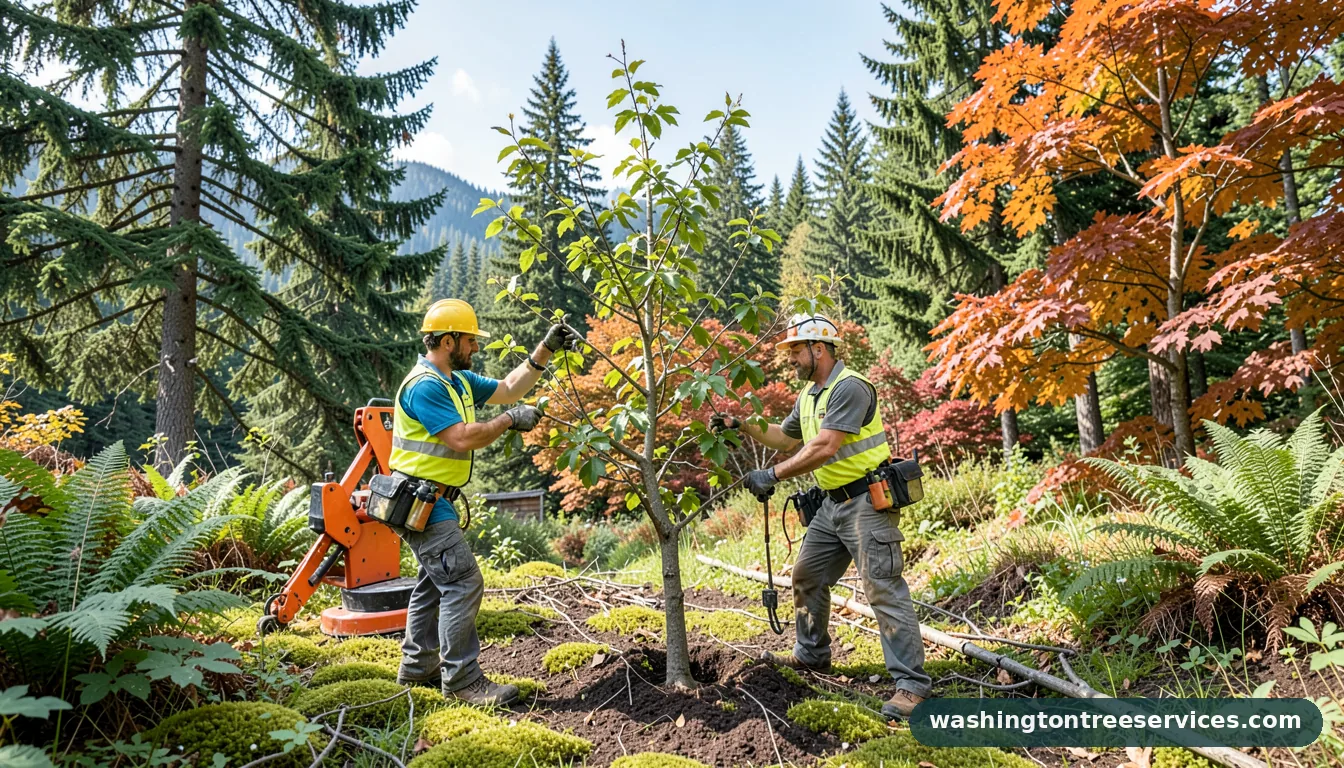 how to prune a pear tree - tree service equipment and crew in Washington