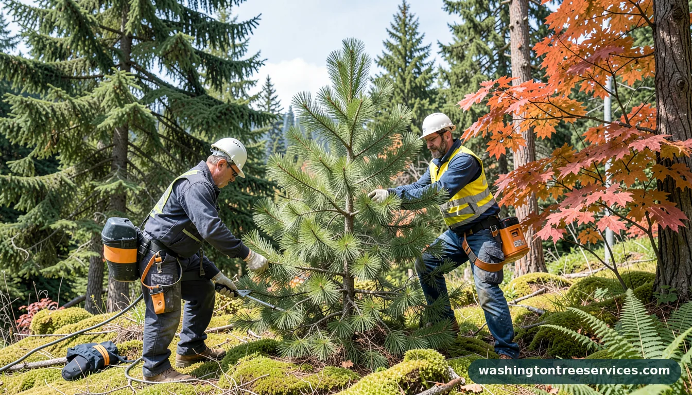 Completed how to prune a pine tree project by Washington Tree Services how to prune a pine tree - completed tree work by Washington Tree Services