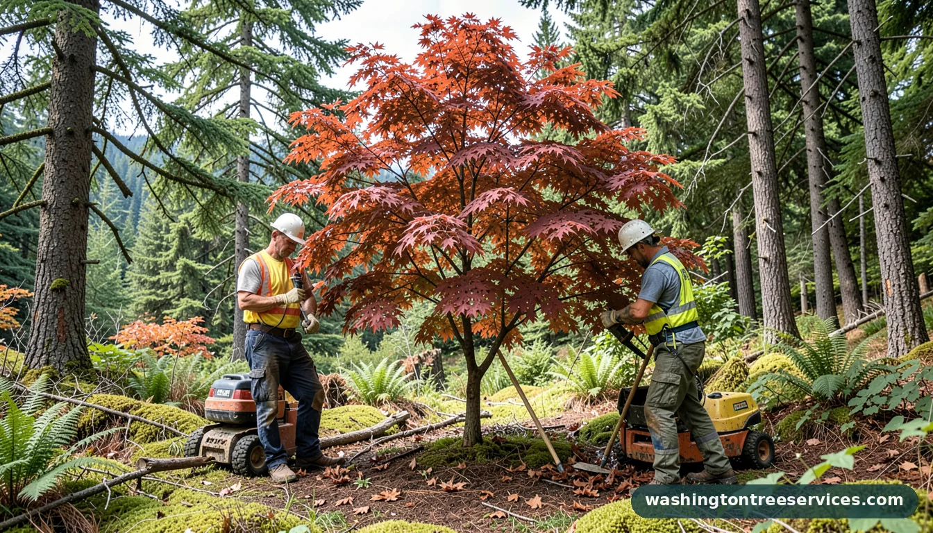 Certified arborists handling how to prune a red maple tree in Washington how to prune a red maple tree - certified arborists at work in Washington