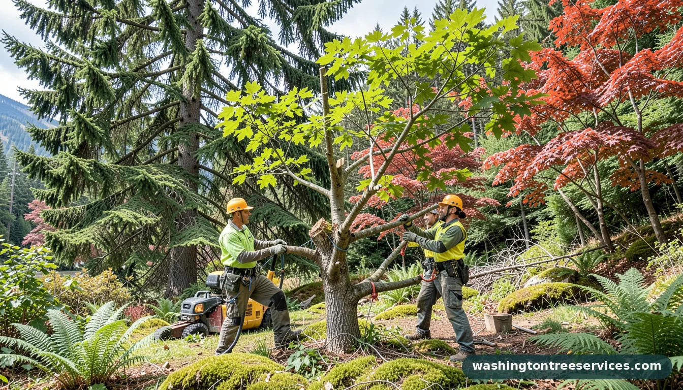 how to prune a tree - completed tree work by Washington Tree Services