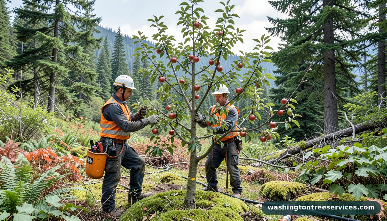 how to prune an apple tree - tree service equipment and crew in Washington