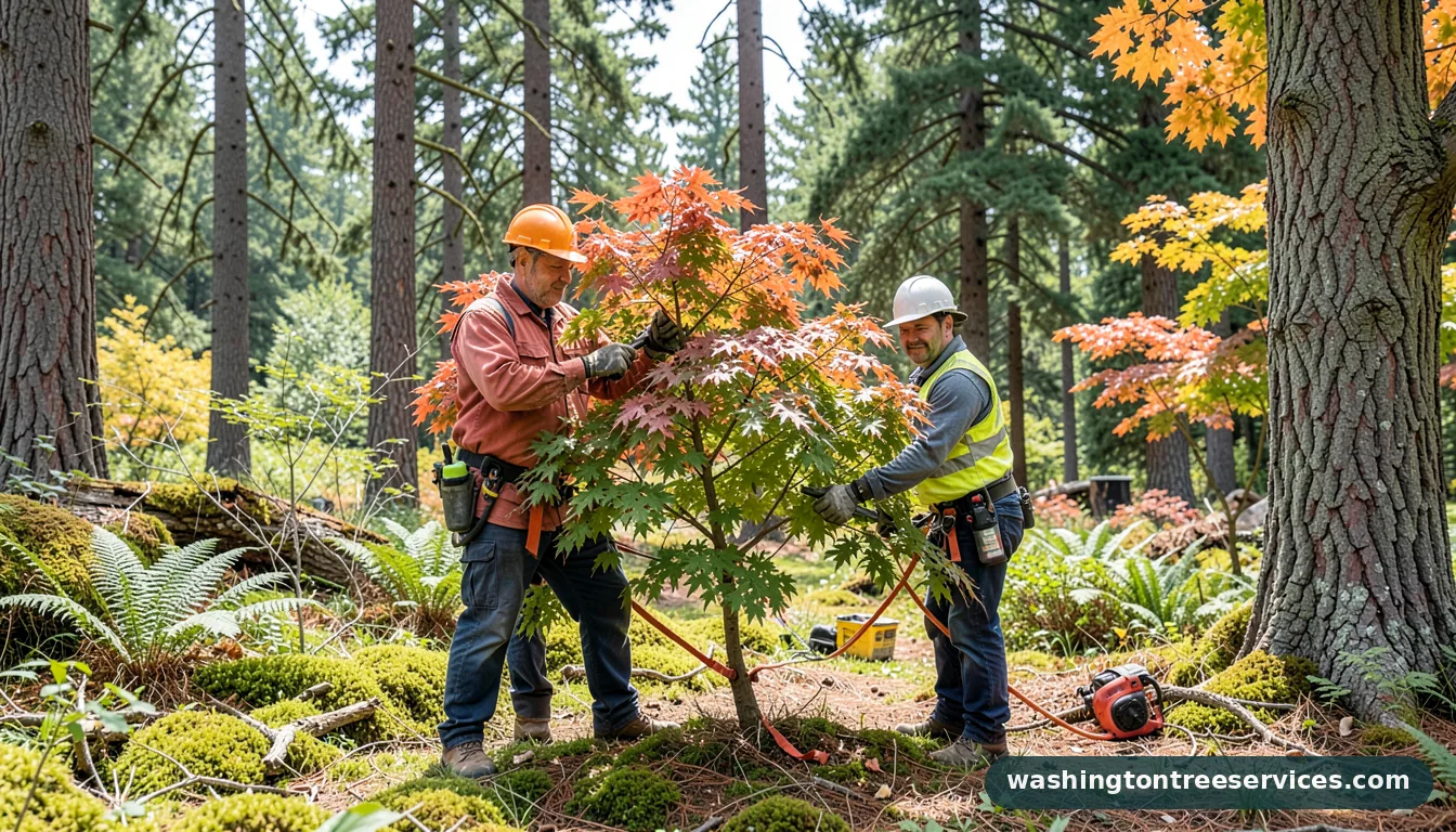how to prune an overgrown japanese maple - completed tree work by Washington Tree Services