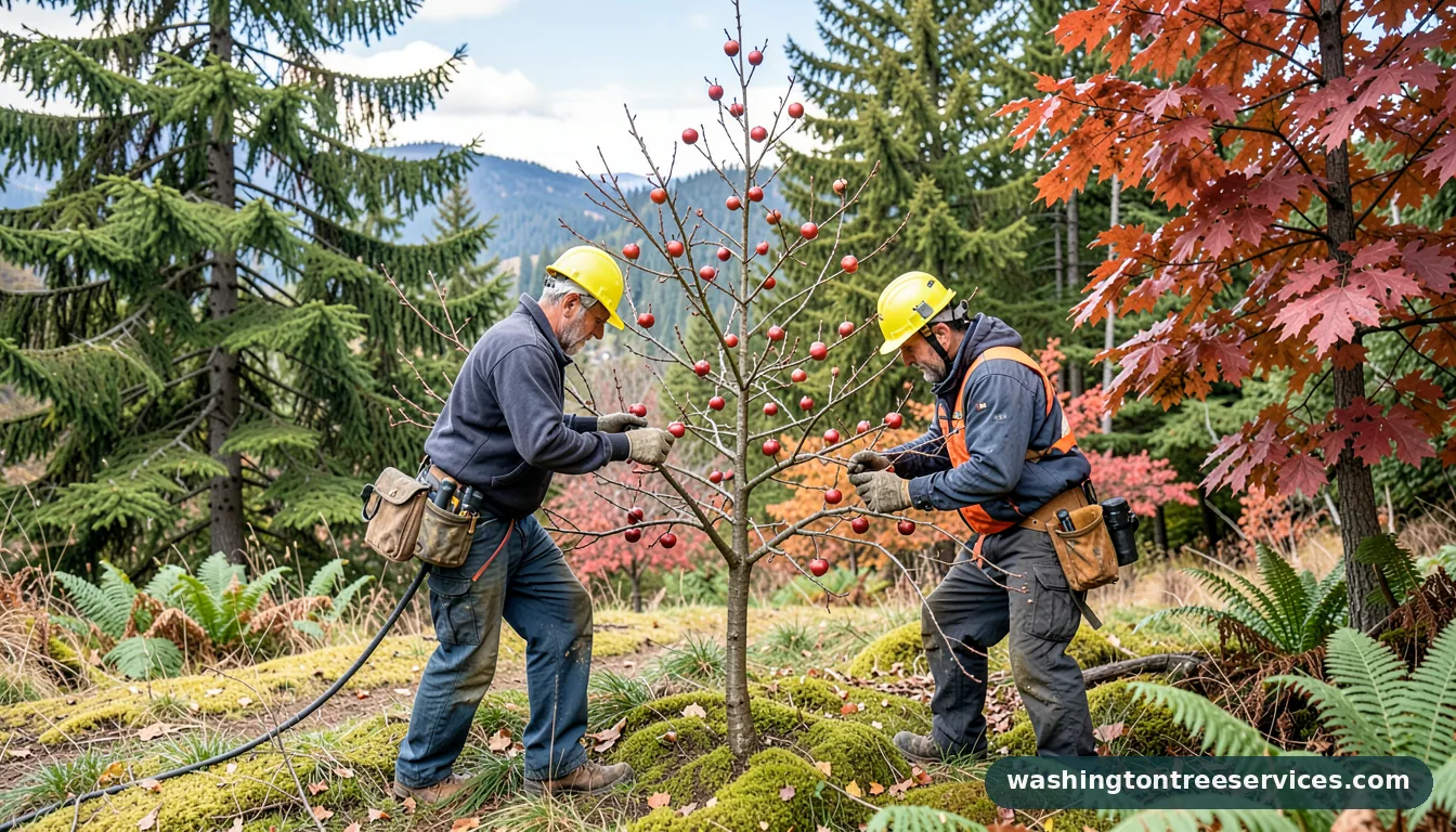 how to prune apple trees in winter - certified arborists at work in Washington