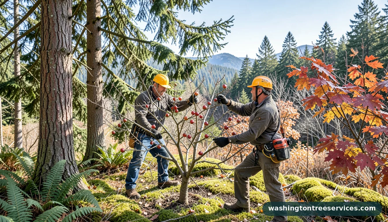 how to prune apple trees in winter - completed tree work by Washington Tree Services