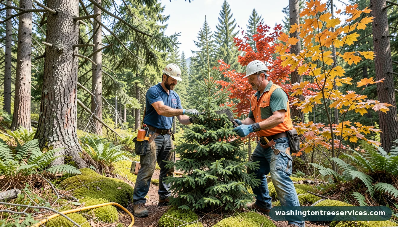 how to prune dwarf alberta spruce - certified arborists at work in Washington