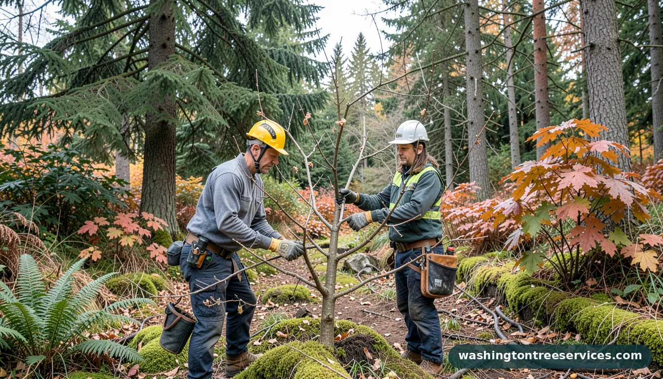 how to prune fruit trees in winter - certified arborists at work in Washington