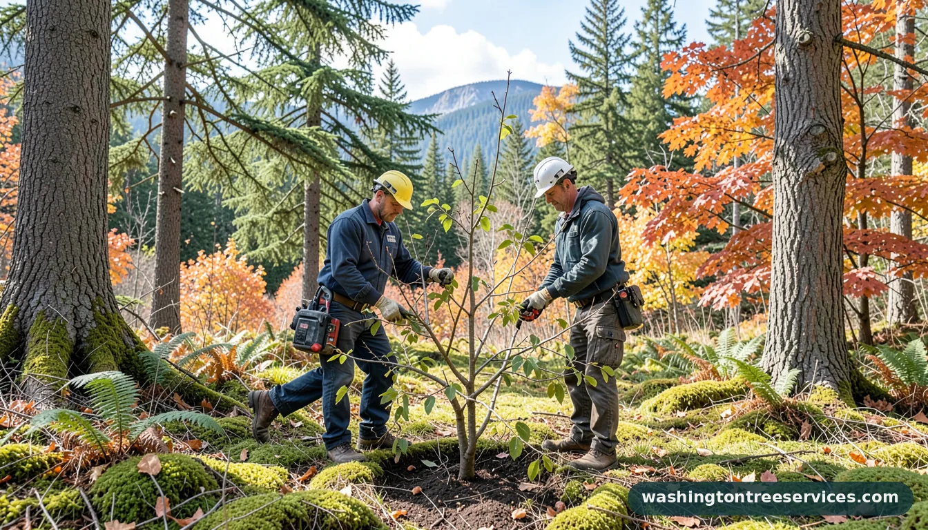 how to prune fruit trees in winter - tree service equipment and crew in Washington