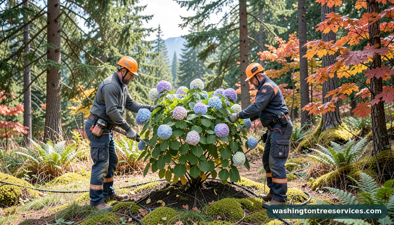 Professional equipment for how to prune hydrangea tree for winter in Washington how to prune hydrangea tree for winter - tree service equipment and crew in Washington