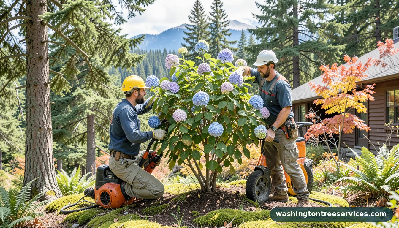 Completed how to prune hydrangea tree for winter project by Washington Tree Services how to prune hydrangea tree for winter - completed tree work by Washington Tree Services