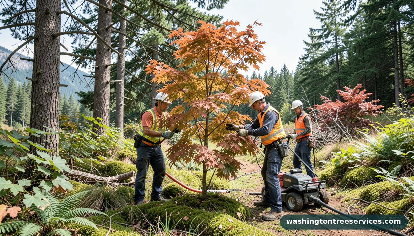 how to prune japanese maple tree - tree service equipment and crew in Washington