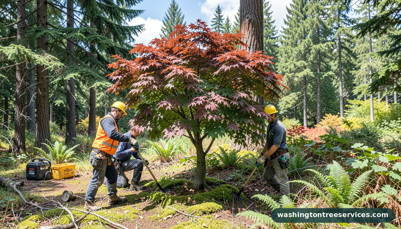 how to prune japanese maple tree - completed tree work by Washington Tree Services