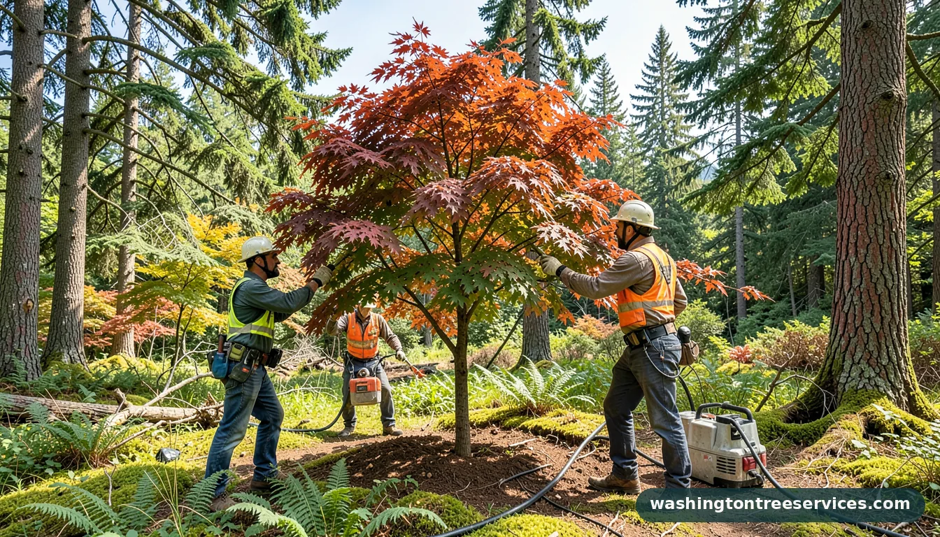 Certified arborists handling how to prune japanese maple trees in Washington how to prune japanese maple trees - certified arborists at work in Washington