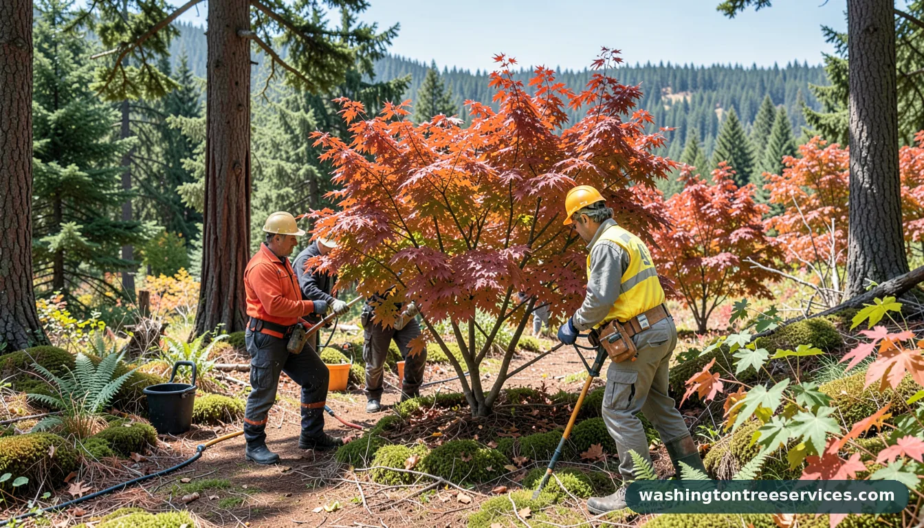 Professional equipment for how to prune japanese maple trees in Washington how to prune japanese maple trees - tree service equipment and crew in Washington