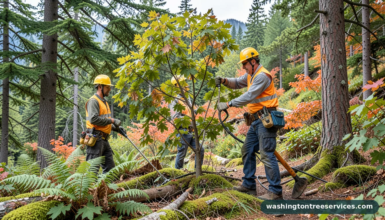 Certified arborists handling how to prune maple trees in Washington how to prune maple trees - certified arborists at work in Washington