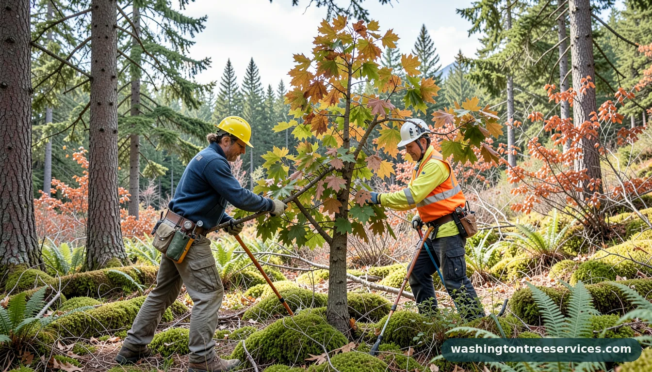 Professional equipment for how to prune maple trees in Washington how to prune maple trees - tree service equipment and crew in Washington