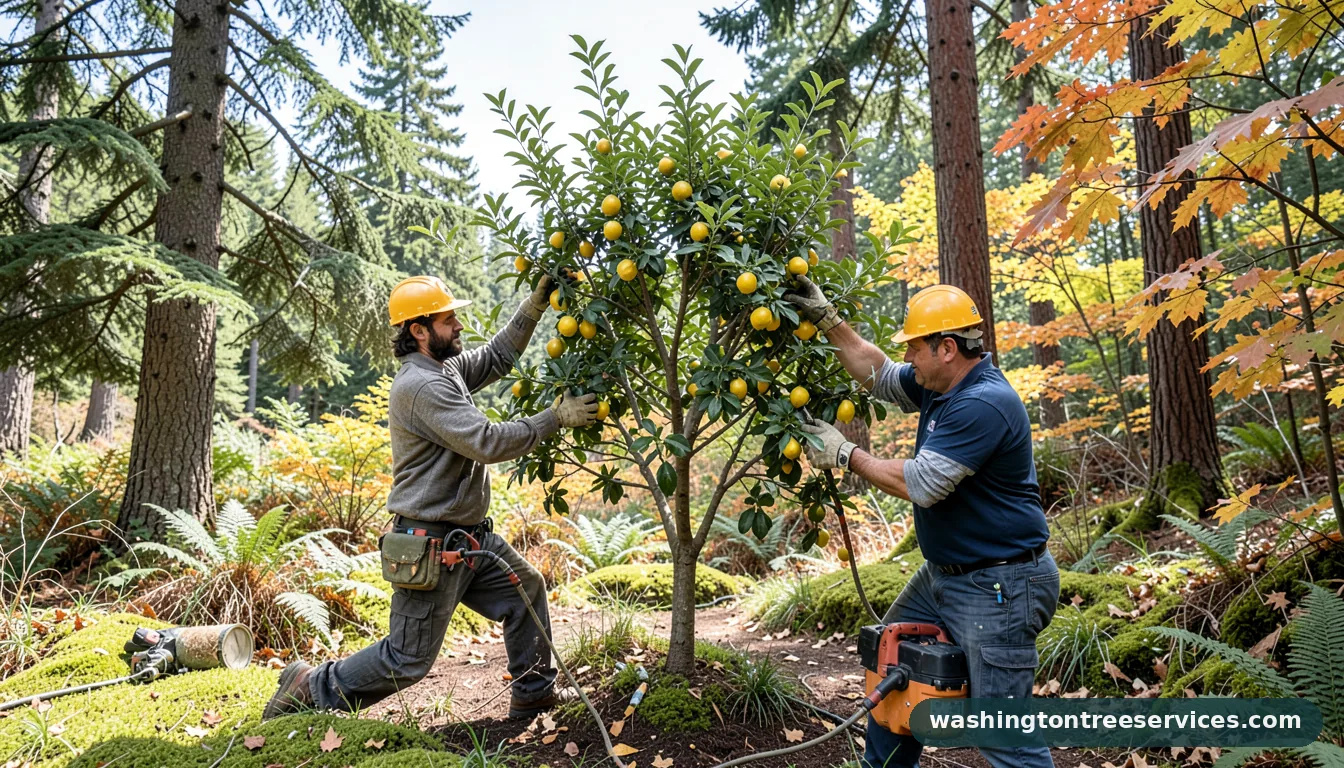 Certified arborists handling how to prune meyer lemon tree in Washington how to prune meyer lemon tree - certified arborists at work in Washington