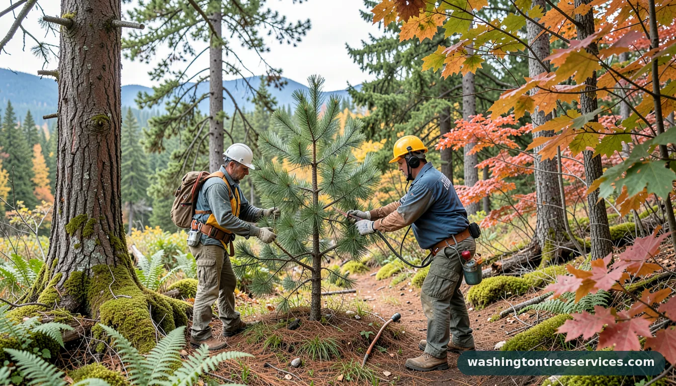 Professional equipment for how to prune pine trees in Washington how to prune pine trees - tree service equipment and crew in Washington