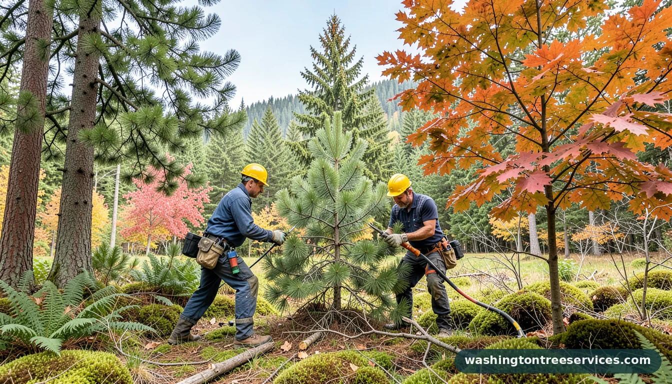 Completed how to prune pine trees project by Washington Tree Services how to prune pine trees - completed tree work by Washington Tree Services