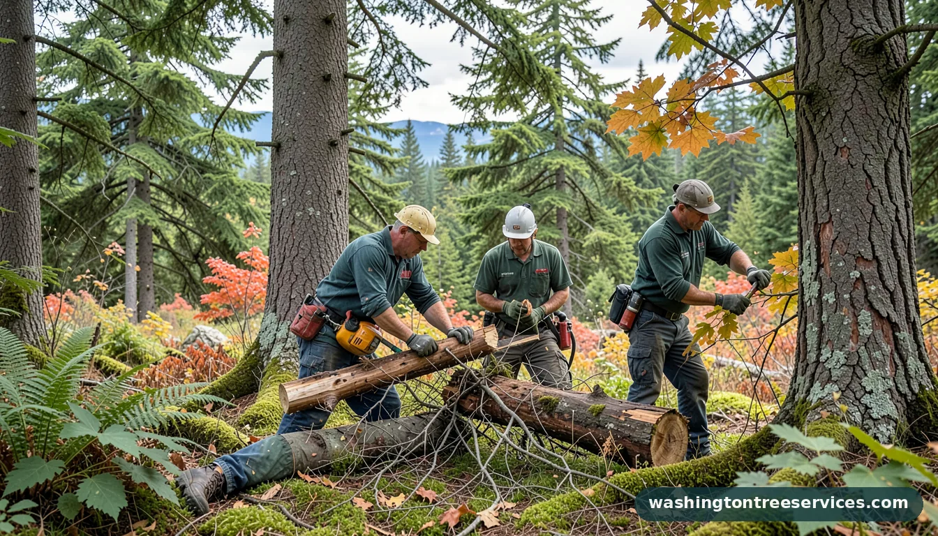 Certified arborists handling how to prune trees in Washington how to prune trees - certified arborists at work in Washington