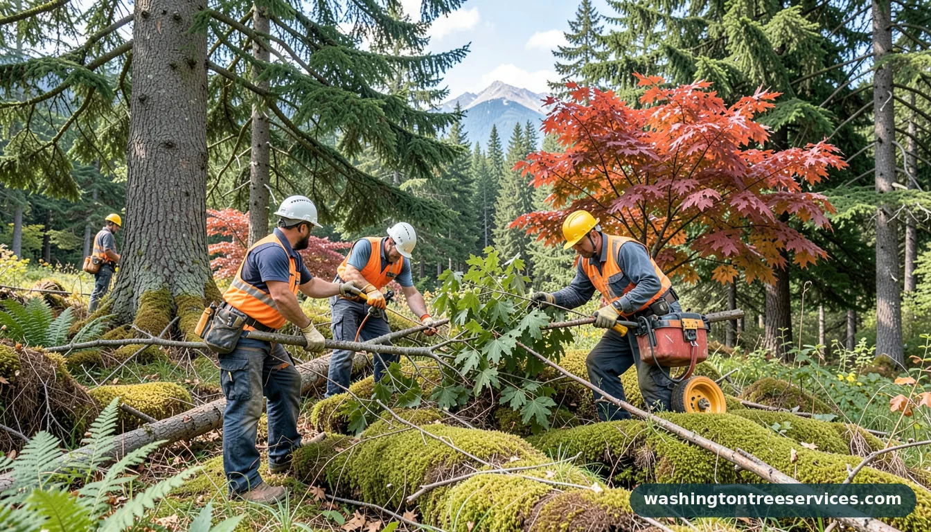 Professional equipment for how to prune trees in Washington how to prune trees - tree service equipment and crew in Washington