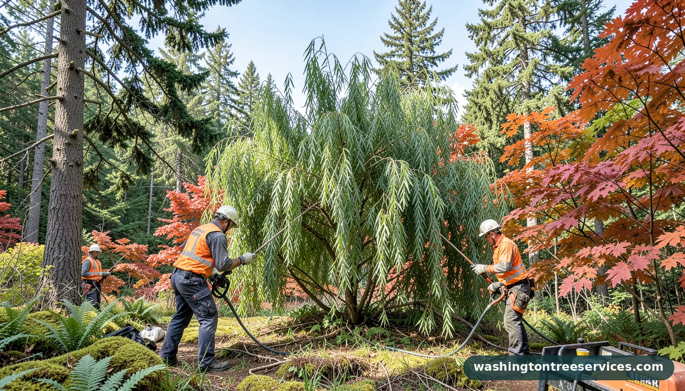 Completed how to prune weeping willow tree project by Washington Tree Services how to prune weeping willow tree - completed tree work by Washington Tree Services