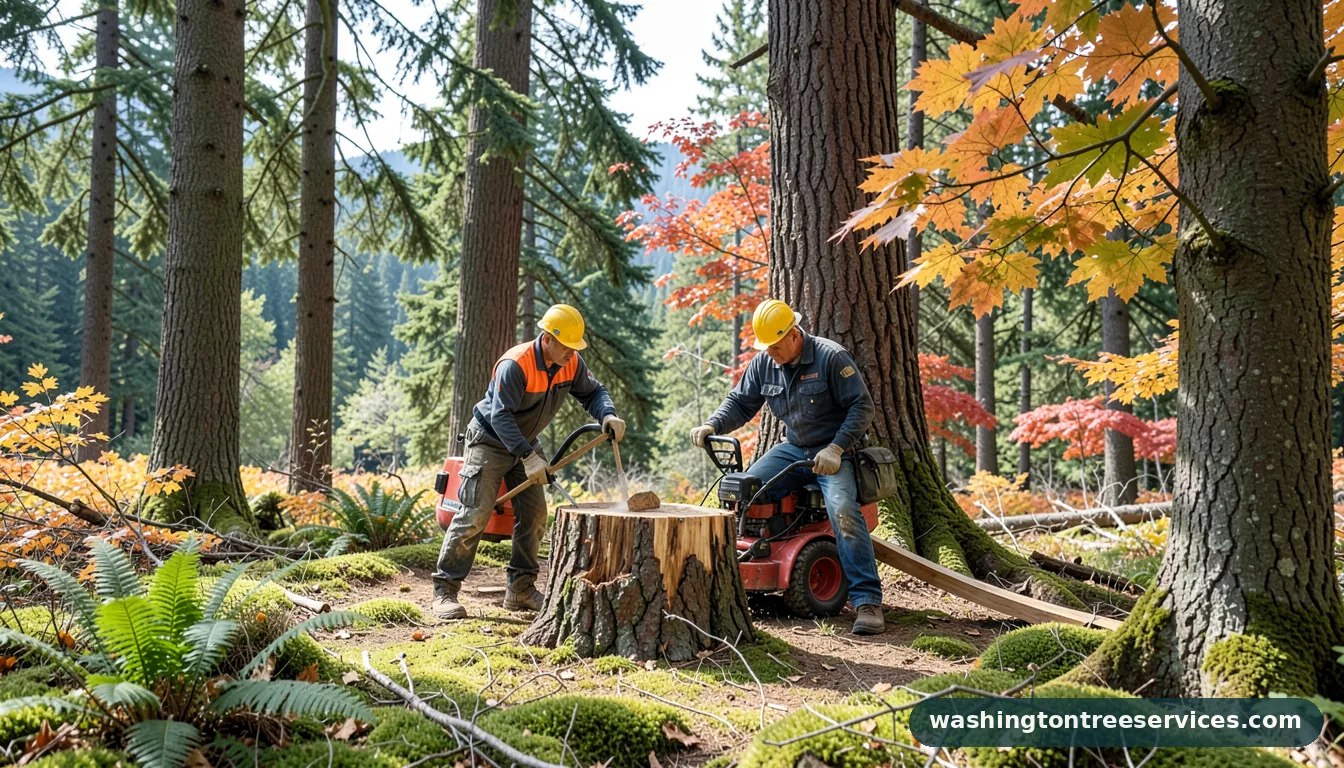 how to remove a stump - certified arborists at work in Washington