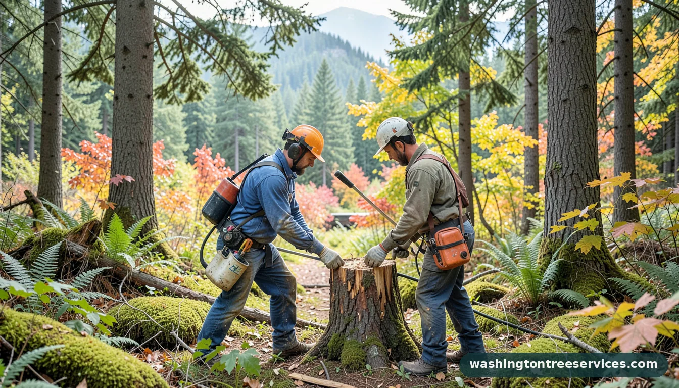 how to remove a stump - completed tree work by Washington Tree Services