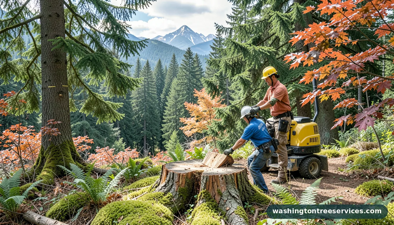 how to remove a tree stump - completed tree work by Washington Tree Services
