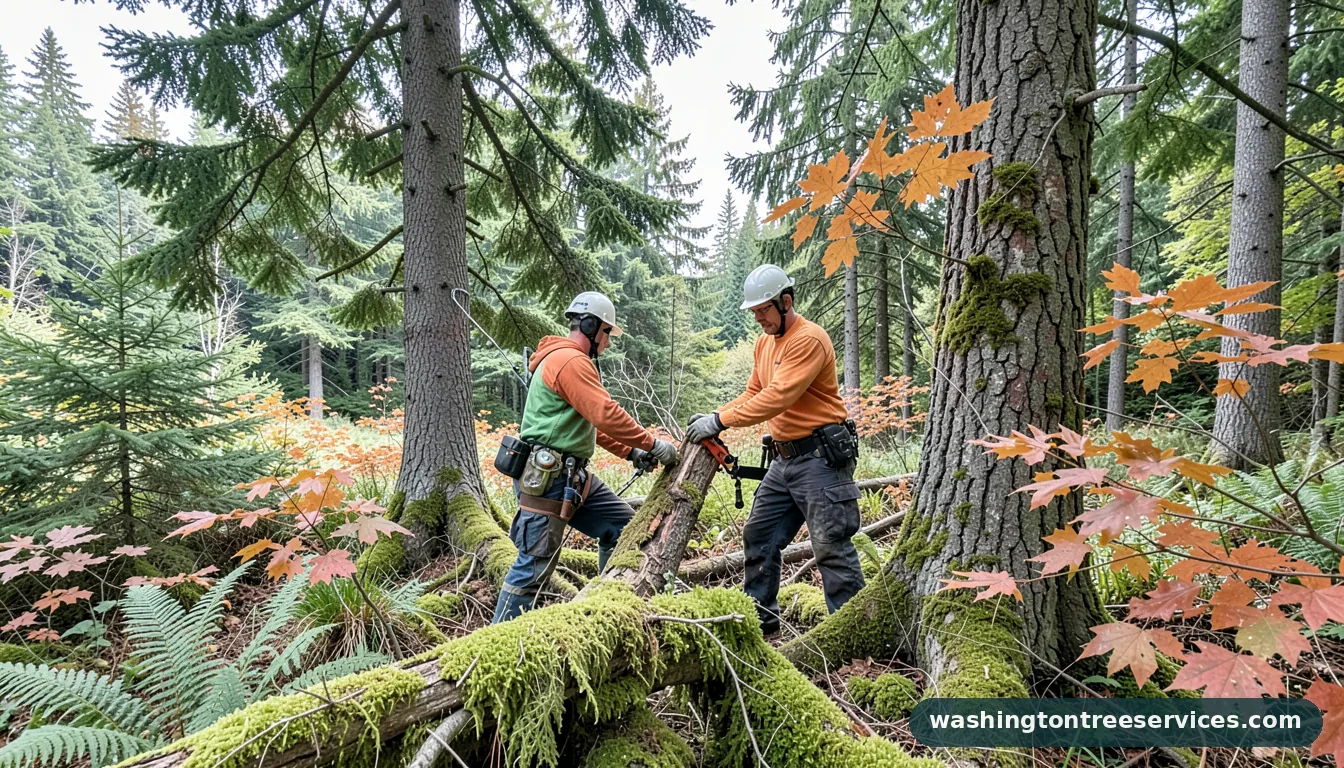 Certified arborists handling how to remove moss from trees and shrubs in Washington how to remove moss from trees and shrubs - certified arborists at work in Washington