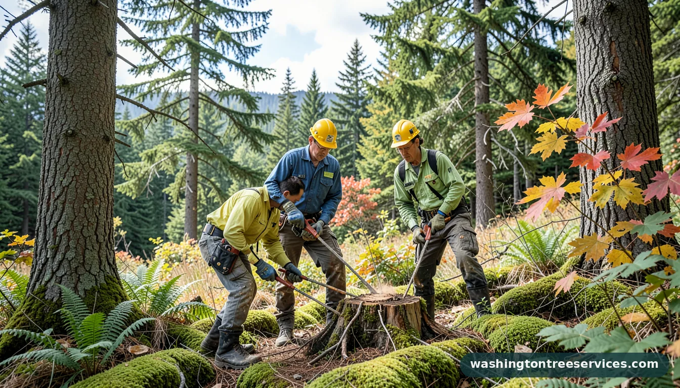 Certified arborists handling how to remove small stumps in Washington how to remove small stumps - certified arborists at work in Washington