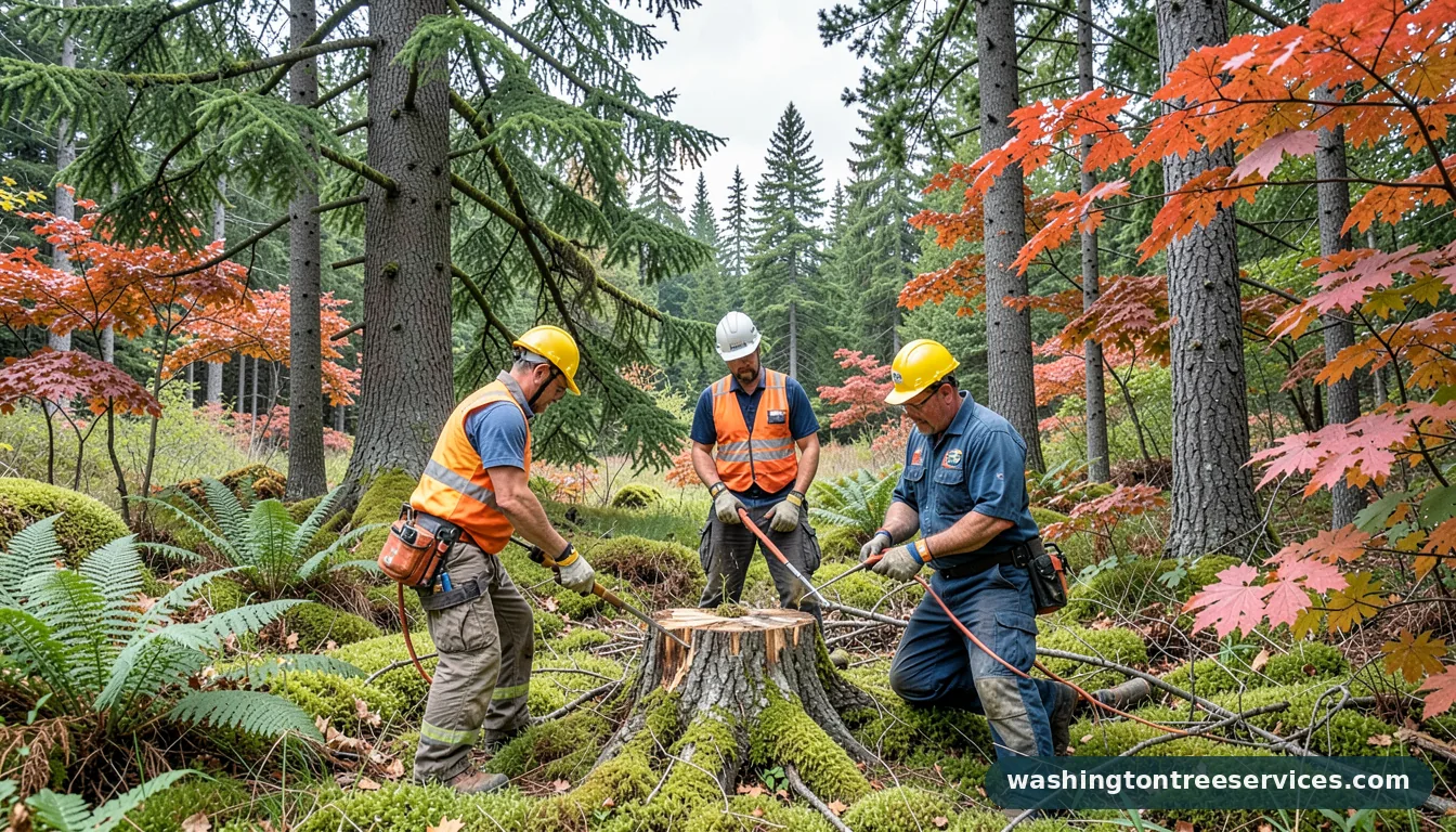 Professional equipment for how to remove small stumps in Washington how to remove small stumps - tree service equipment and crew in Washington