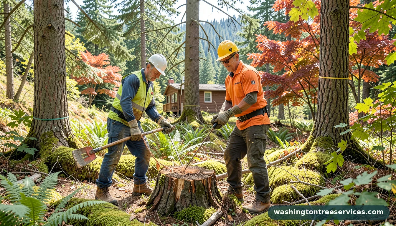 Completed how to remove small stumps project by Washington Tree Services how to remove small stumps - completed tree work by Washington Tree Services