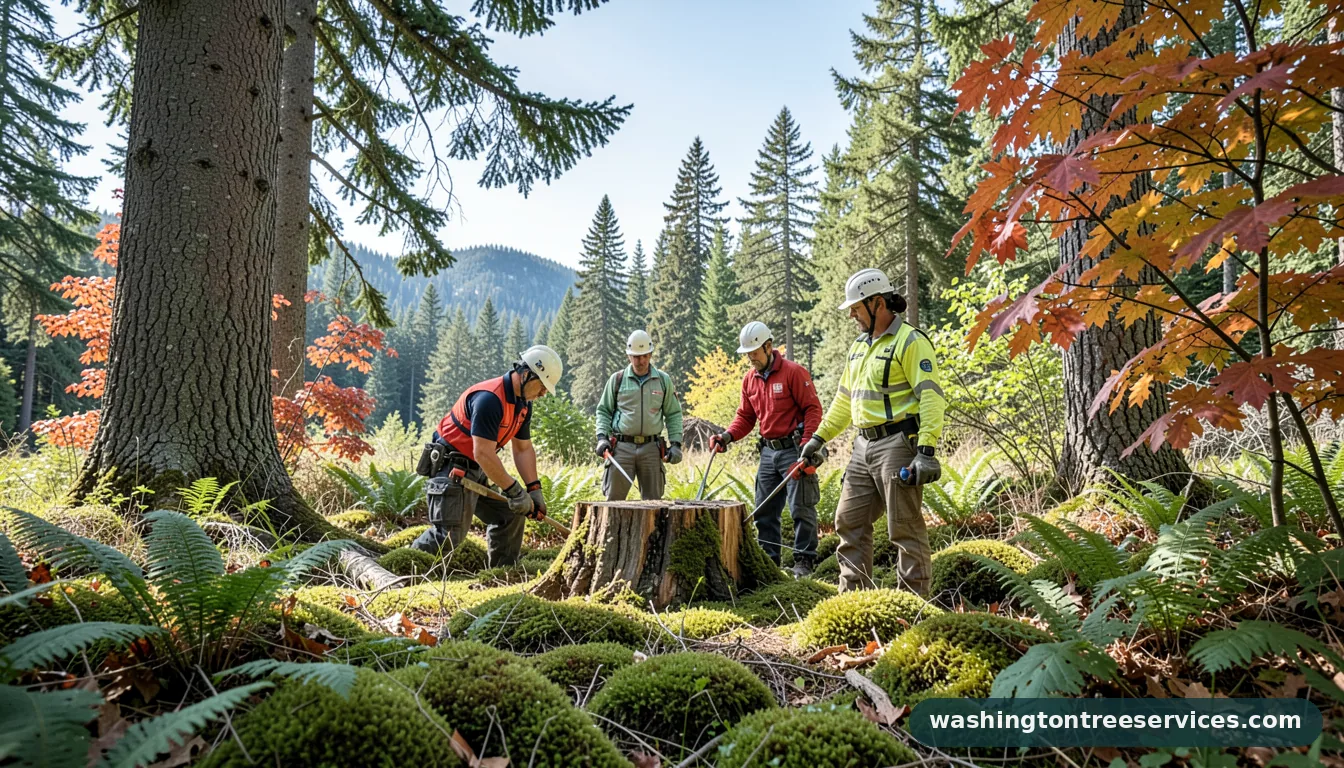 how to remove the tree stump - completed tree work by Washington Tree Services