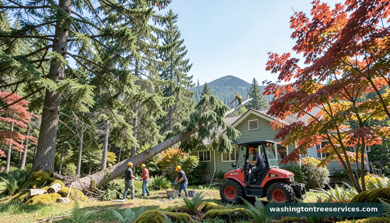 how to remove tree leaning on house in Washington | Washington Tree Services how to remove tree leaning on house - professional tree service in Washington