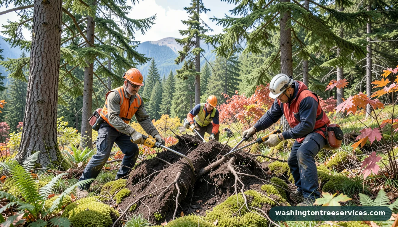 how to remove tree roots - certified arborists at work in Washington