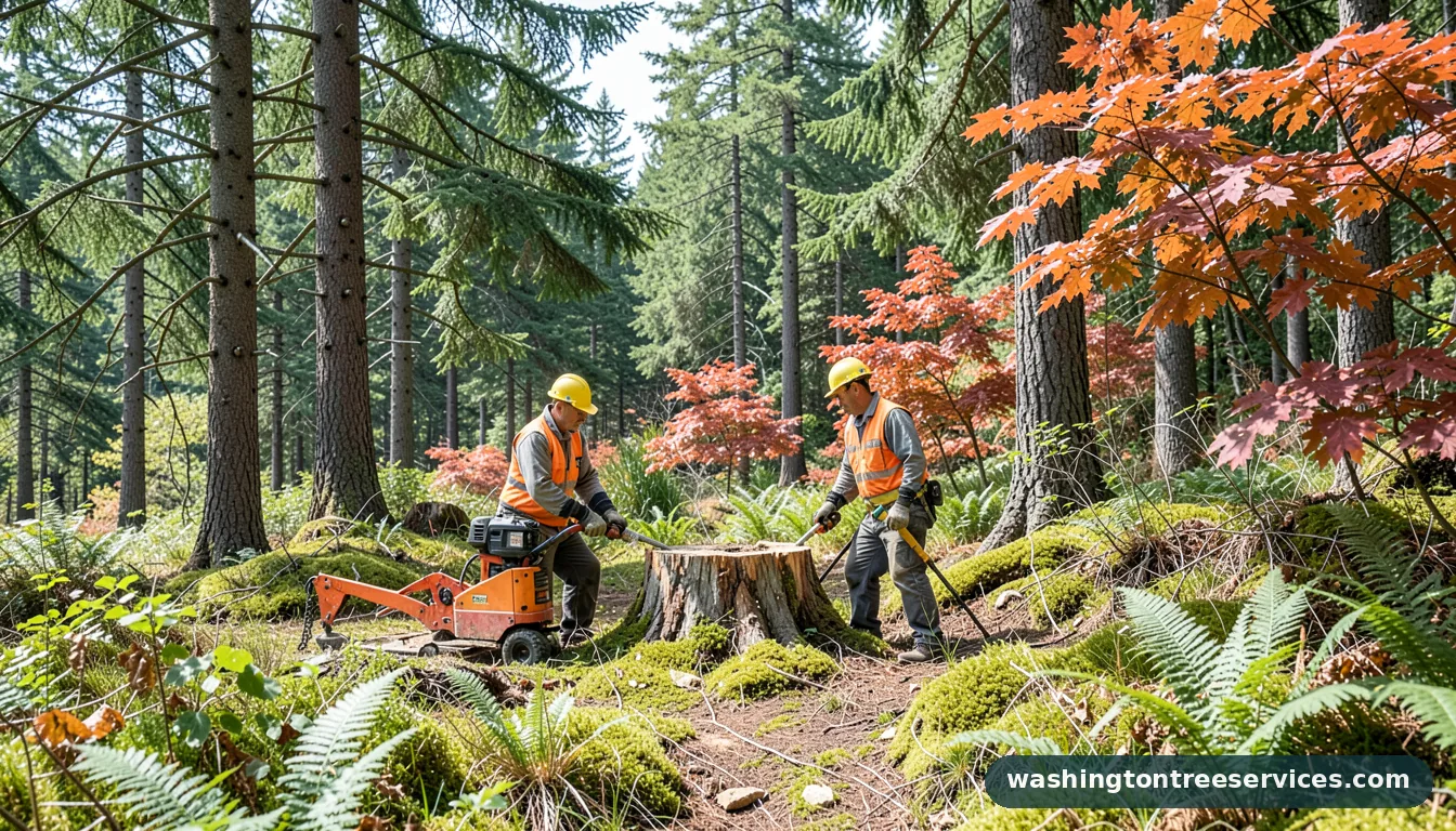 Professional equipment for how to remove tree stump in Washington how to remove tree stump - tree service equipment and crew in Washington
