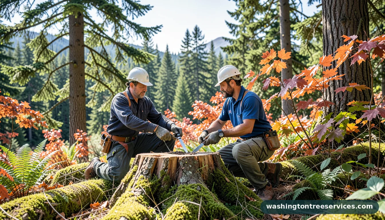 Certified arborists handling how to remove tree stumps in Washington how to remove tree stumps - certified arborists at work in Washington